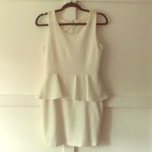 White Peplum Dress